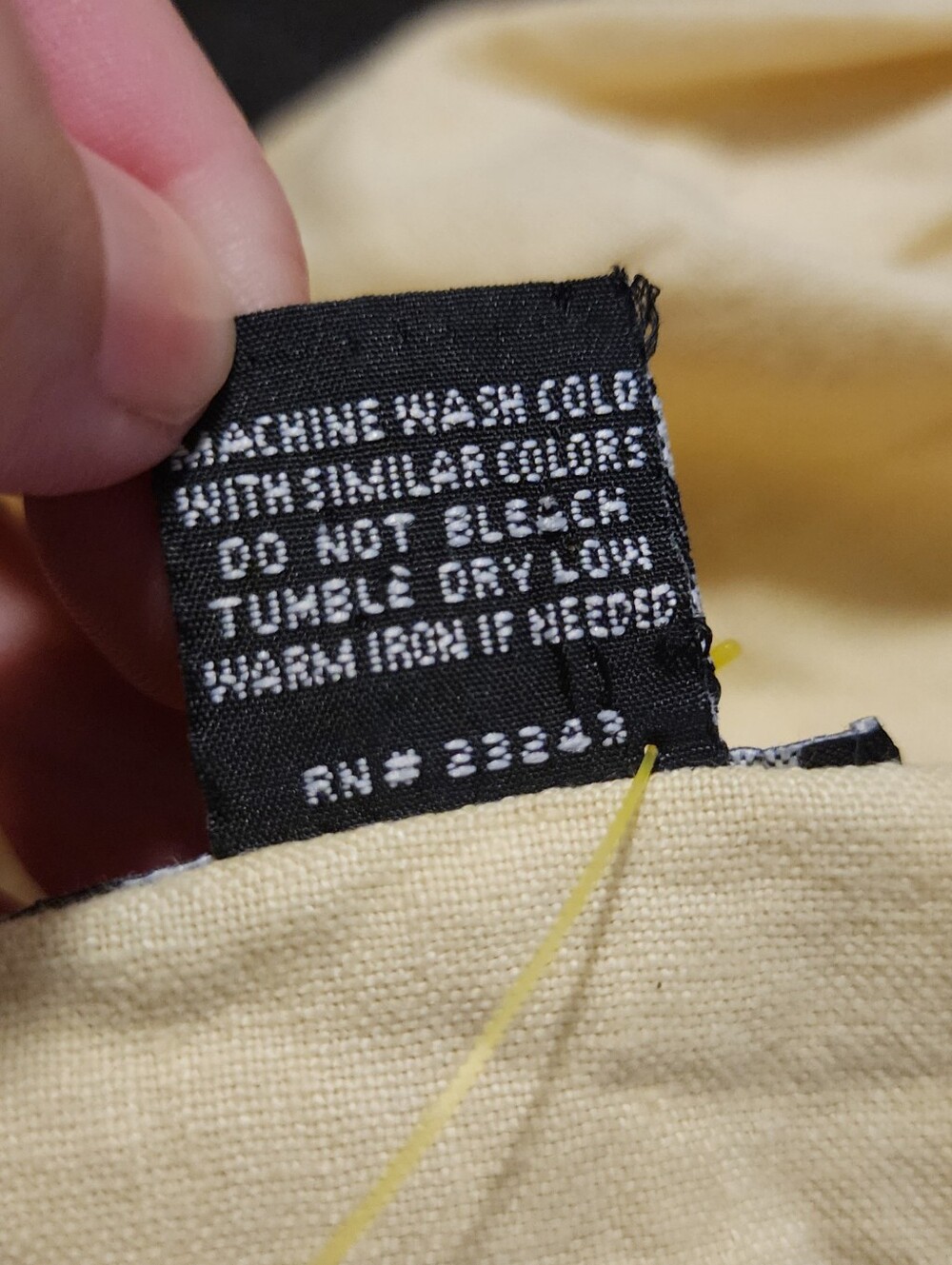 Vintage 90s 100% Linen Mini Dress Button Front Butter Yellow Cottage Women's 10 - Picture 6 of 6